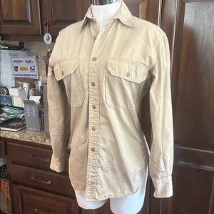 Vintage USMC Khaki Hvy Weight Button-Up Chambray Button Down Shirt